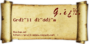Grüll Ádám névjegykártya